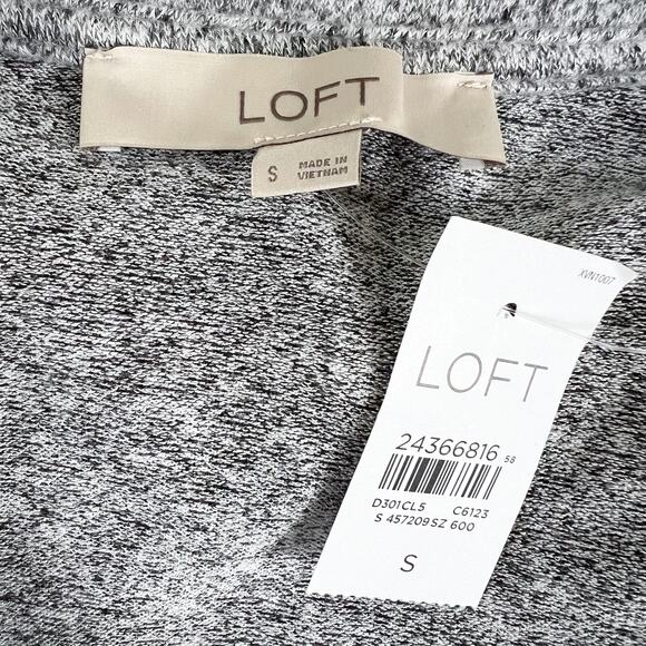 NEW Loft | Grey Puff Long Sleeve Marled Knit Pullover Sweater NWT S - Picture 11 of 11